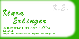 klara erlinger business card